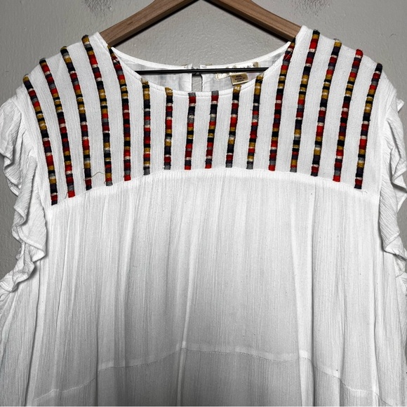 Studio West Women Dress XXL White Peasant Cottagecore Boho‎ Shift Tiered Western - Picture 4 of 9